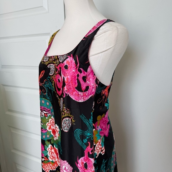 Natori Vibrant Floral Sleeveless satin slip Dress S y2k - Picture 4 of 7